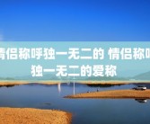 情侣称呼独一无二的 情侣称呼独一无二的爱称 