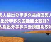 男人提出分手多久去挽回男人提出分手多久去挽回比较好？男人提出分手多久去挽回比较好