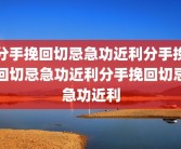 分手挽回切忌急功近利分手挽回切忌急功近利分手挽回切忌急功近利