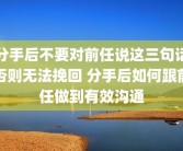 分手后不要对前任说这三句话否则无法挽回 分手后如何跟前任做到有效沟通