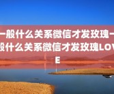 一般什么关系微信才发玫瑰一般什么关系微信才发玫瑰LOVE