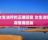 女生说哼的正确回复 女生说哼高情商回复 