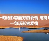 一句话形容最好的爱情 用简短一句话形容爱情 