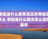 幸福是什么意思真正的幸福是什么 幸福是什么概念怎么回答最好