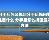 分手后怎么挽回分手后挽回要注意什么 分手后怎么挽回最好方法