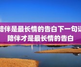陪伴是最长情的告白下一句话 陪伴才是最长情的告白 