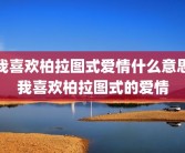 我喜欢柏拉图式爱情什么意思我喜欢柏拉图式的爱情
