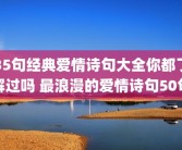 35句经典爱情诗句大全你都了解过吗 最浪漫的爱情诗句50句
