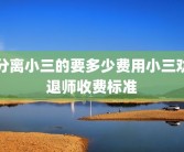 分离小三的要多少费用小三劝退师收费标准