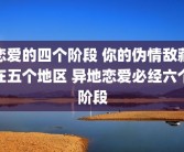恋爱的四个阶段 你的伪情敌藏在五个地区 异地恋爱必经六个阶段