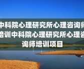 中科院心理研究所心理咨询师培训中科院心理研究所心理咨询师培训项目