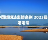 中国婚姻法离婚条例 2023最新婚姻法 
