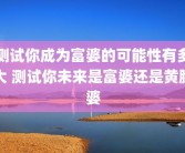 测试你成为富婆的可能性有多大 测试你未来是富婆还是黄脸婆