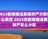 2023新婚姻法离婚财产分割有什么规定 2023年新婚姻法离婚财产怎么分配