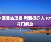 中医养生项目 利润很吓人10个冷门创业 