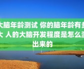 大脑年龄测试 你的脑年龄有多大 人的大脑开发程度是怎么测出来的
