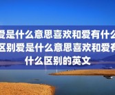 爱是什么意思喜欢和爱有什么区别爱是什么意思喜欢和爱有什么区别的英文