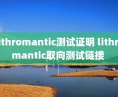 lithromantic测试证明 lithromantic取向测试链接 
