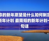 你的新年愿望是什么如何制定新年计划 最简短的新年计划一句话