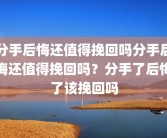 分手后悔还值得挽回吗分手后悔还值得挽回吗？分手了后悔了该挽回吗
