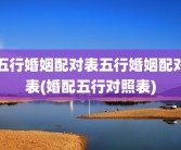 五行婚姻配对表五行婚姻配对表(婚配五行对照表)