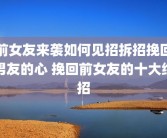 前女友来袭如何见招拆招挽回男友的心 挽回前女友的十大绝招