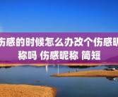 伤感的时候怎么办改个伤感昵称吗 伤感昵称 简短