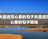 失望透顶心寒的句子失望透顶心寒的句子简短