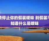 请停止你的假装暧昧 别假装不知道什么是暧昧