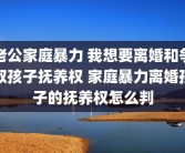 老公家庭暴力 我想要离婚和争取孩子抚养权 家庭暴力离婚孩子的抚养权怎么判