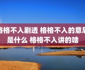 格格不入剧透 格格不入的意思是什么 格格不入讲的啥