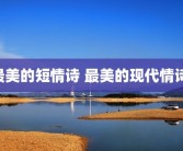 最美的短情诗 最美的现代情诗 