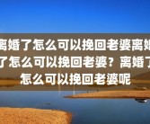 离婚了怎么可以挽回老婆离婚了怎么可以挽回老婆？离婚了怎么可以挽回老婆呢