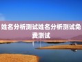 姓名分析测试姓名分析测试免费测试