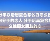 分手以后想复合怎么办怎么挽回分手的恋人 分手后再复合怎么挽回女朋友的心
