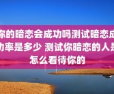 你的暗恋会成功吗测试暗恋成功率是多少 测试你暗恋的人是怎么看待你的