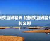 钢铁直男聊天 和钢铁直男聊天怎么聊 