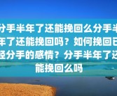 分手半年了还能挽回么分手半年了还能挽回吗？如何挽回已经分手的感情？分手半年了还能挽回么吗