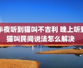 半夜听到猫叫不吉利 晚上听到猫叫民间说法怎么解决 
