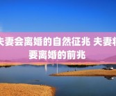 夫妻会离婚的自然征兆 夫妻将要离婚的前兆 