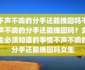 不声不响的分手还能挽回吗不声不响的分手还能挽回吗？女生必须知道的事情不声不响的分手还能挽回吗女生