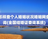怎样查个人婚姻状况婚姻网查询(全国结婚证查询系统)
