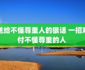 送给不懂尊重人的狠话 一招对付不懂尊重的人 