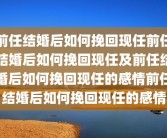 前任结婚后如何挽回现任前任结婚后如何挽回现任及前任结婚后如何挽回现任的感情前任结婚后如何挽回现任的感情