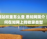 网站权重怎么查 悉知网简介 如何在知网上找收录类型