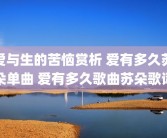 爱与生的苦恼赏析 爱有多久苏朵单曲 爱有多久歌曲苏朵歌词