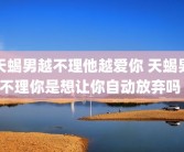 天蝎男越不理他越爱你 天蝎男不理你是想让你自动放弃吗 