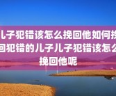 儿子犯错该怎么挽回他如何挽回犯错的儿子儿子犯错该怎么挽回他呢