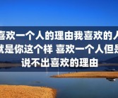 喜欢一个人的理由我喜欢的人就是你这个样 喜欢一个人但是说不出喜欢的理由