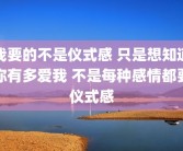 我要的不是仪式感 只是想知道你有多爱我 不是每种感情都要仪式感